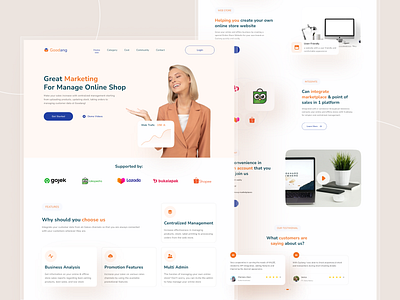 Online Shop Management Website - Exploration agency website awesome design branding clean ui design interface landing page management app online shop ui uidesign uiux