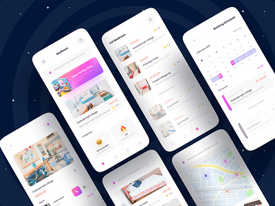 🏨 BokRoom Apps 🏨 booking clean holiday home hotel house minimal minimalist mobile mobile app mobile ui product design room travel trip ui uiux