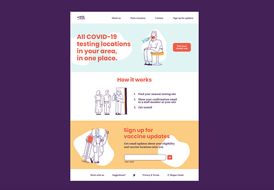 covid testing covid covid 19 covid19 dailyui dailyui003 dailyuichallenge design healthcare illustration landing page landingpage ui uxdesign