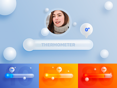 Thermometer design graphics hot temperature ui 海报 设计