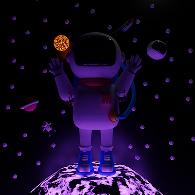 Scary Astronaut 3d 3d art 3d illustration 3d model 3d modelling astronaut cute design illustration scary web illustration