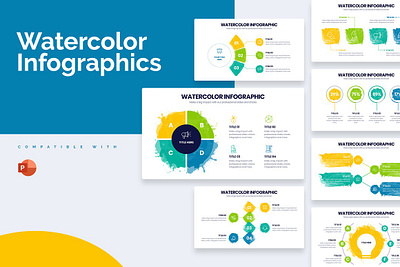 Watercolor Powerpoint Infographics google slides powerpoint presentation slides slides templates