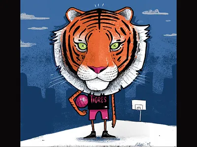Dribbbler tiger art basket basketball character character design city colors design digital art dribbble invite dribbler illustration nicaragua tiger