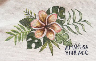 Plumeria acrylic acrylic painting canvas canvasart fabric flower flower painting flowers illustration