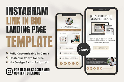 Instagram Link in Bio Landing Page design instagram post instagram stories post social media design template