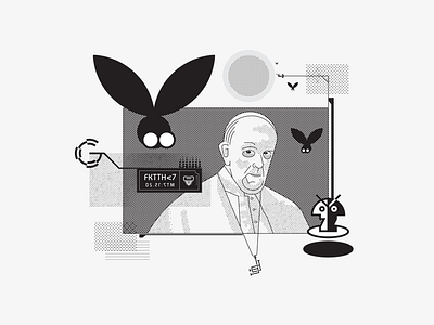 FKTTH<7 apocalipse artwork design design art halftone illustration line lucas braga pope symbol vector