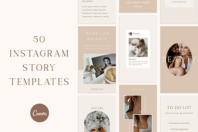 Instagram Stories Pack for Canva design instagram post instagram stories post social media design template