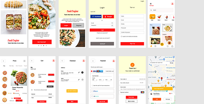 Food delivery app theme high fidelity ui design ux design wireframe