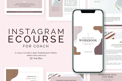 INSTAGRAM E-COURSE FOR COACH design instagram post instagram stories post social media design template