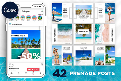 Travel | Canva Instagram Template design instagram post instagram stories post social media design template