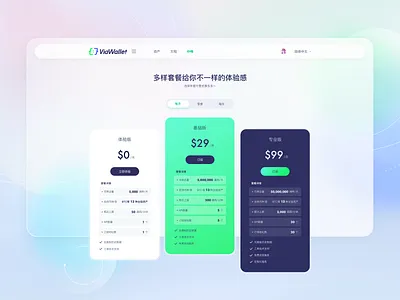A webpage paid package style color design ui ux web 设计
