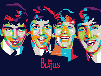 The Beatles in WPAP Pop Art band colorful art music pop art portrait popart portrait art portrait illustration the beatles vector art vector illustration vectorart wpap