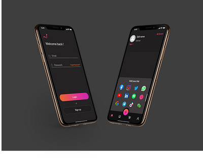 Social media app design ui
