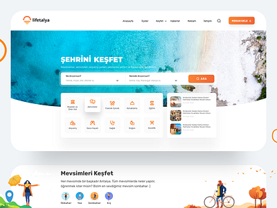 Lifetalya City Guide Theme antalya city city guide discover explore portal search bar travel trip turkey ui uidesign ux uxdesign web webdesign