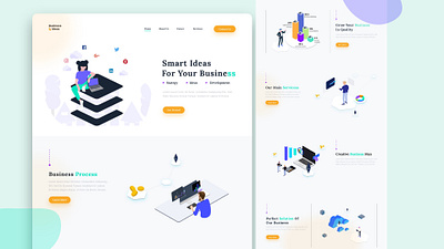 business landing page agency business business agency creative creative design design digital marketing home page illustration landingpage marketing minimal service landing page socialmedia ui ui website template ux web webdesign website