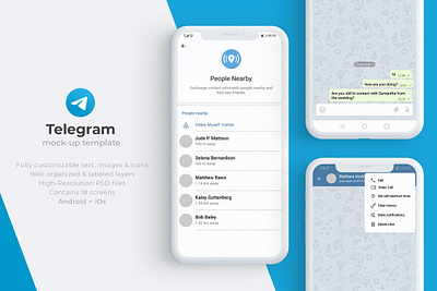 Telegram Mock-Up Template message app messaging mobile mockup mockup psd psd download secret social telegram telephone ux uxui