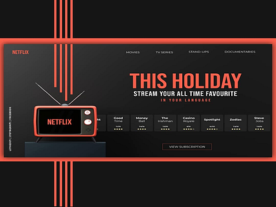 Netflix - UI/UX 36 days of type 3d 3d animation 3d art 3d artist 3dsmax art artwork branding color flat illustration