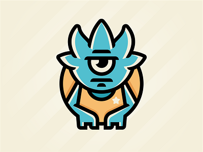 Monstro bad branding cartoon character cute evil monster star