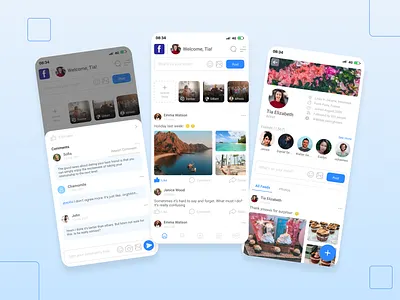 Facebook App Redesign app application awesome design design design challenge facebook facebook app inspiration instagram revamp social media trend trendy design ui ui design