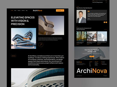 ArchiNova - Architecture Based Company Landing Page architect architecture architecture company architecture landing page architecture service architecture template architecture website design exterior exterior design interior interior design modern modern website ui user interface design ux web design website design website ui