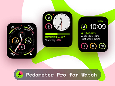 Pedometer Pro for Watch apple watch mobile design pedometer product design step counter steps watch watch app watch os watch ui