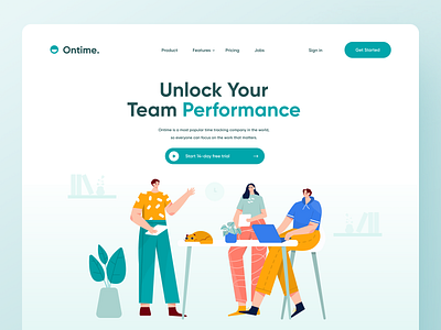 Time Tracker Website clean dashboard header illustration landing page minimalist team time time management time tracker time tracker website time tracking timeline tracker tracking web design webdesign website