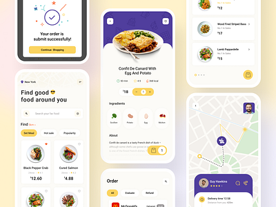 Food Delivery App app burger card clean delicious delivery app finder food food and drink food app food delivery menu mobile mobile app noodles pizza restaurant simple ui ux