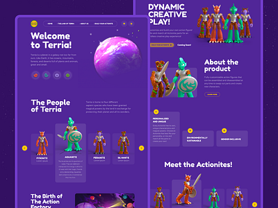 Home page of the promo website 3d 3drender animation design ecommerce educational equal figures homepage ui homepagedesign kids planets toys ui uidesign uiux userexperience userinterface ux website