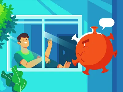 Stay home to fight coronavirus app branding coronavirus design flat illustration flatdesign illustration illustrator stay safe stayhome ui ux web