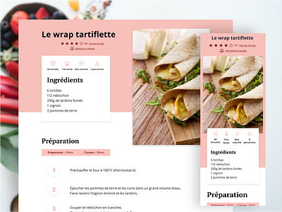 Daily UI - Recipe dailyui dailyui040 desktop dish marmiton mobile recette recipe responsive rwd uidesign uxdesign