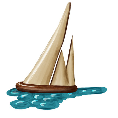 yacht illustration sticker