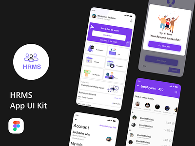 Hrms App ui kit attendance hr hr software hrms