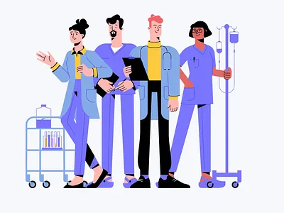 Medical Characters: Doctors And Nurses animation art character character design character illustration design digital art doctors flat healthcare illustration illustration art illustrator medical motion motiongraphics nurses professionals shakuro vector