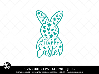 Happy Easter svg | Easter Bunny svg | SVG PNG Silhouette Cricut easter bunny easter egg girl easter svg girl tumbler svg illustration morden svg vector