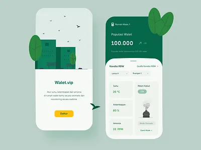 Smart Monitoring for Swiftlet House - Mobile App android design designer designs iot landingpage mobile mobile app mobile app design mobile application mobile apps mobile design mobile ui modern monitoring smarthome smartphone ui ui design ux