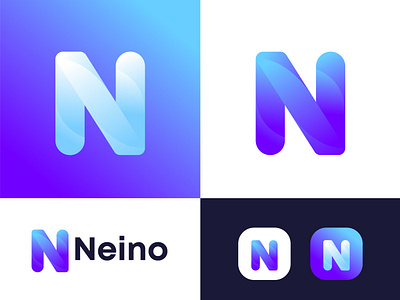 Modern N letter logo Neino a b c d e f g h i j k l m n app icon brand identity branding colorful creative design eye catching gradient illustration logo logo designer logotype o logo o modern logo o p q r s t u v w q y z overlap symbol tech digital typography