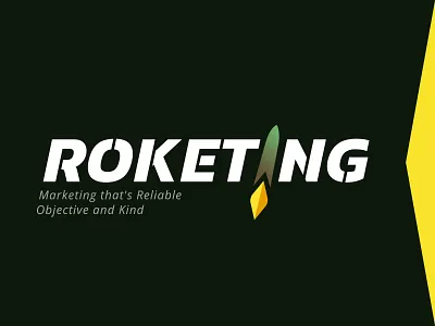 Roketing branding illustration italic logo marketing minimal moye moyedesign print rocket rocketship typogaphy typography