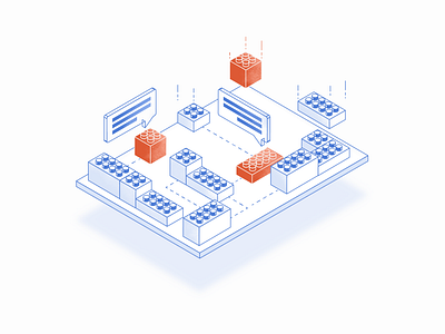 Abstract lego platform adobe illustrator construction illustration isometric vector