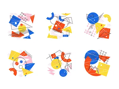 Abstract geometric backgrounds art background black blue circle color design flat geometric geometry illustration logo primary colors red shape shapes square triangle vector yellow