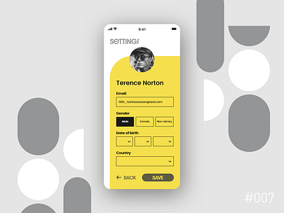 Daily UI #007 - Settings app daily ui dailyui ui web