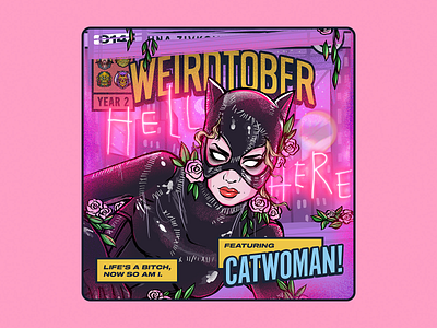 Weirdtober 014/031: Catwoman batman catwoman comic book comic book art comic book cover daily sketch dc comics dc universe dceu flowers graphic design illustration justice league leaves michelle pfeiffer procreate selina kyle sketch weirdtober