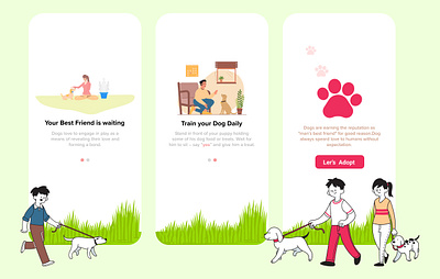 Pet's Adoption Flash Screen- Pet love Concept app app design design dog lovers illustration layoutdesign love pet pet care ui ux vector