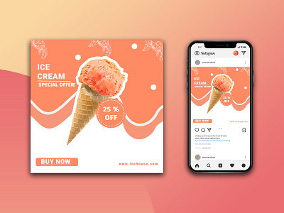 Social Media Ice-cream Ad design ad design banner ad banner ads design branding facebook ads instagram banner instagram post social media social media design typography