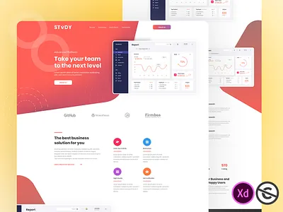 Freebie XD SaaS Landing Page [FREE DOWNLOAD] adobexduikit branding color creative design free psd free xd website freebie landing landing page marketing minimal service template ui design uidesign vector web design website xd
