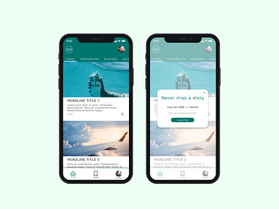 Subscription Page app daily ui 026 dailyui dailyuichallenge design interface interface design mobile app design mobile application mobile design news app subscripstion page subscription subscription button subscription pop up ui ux