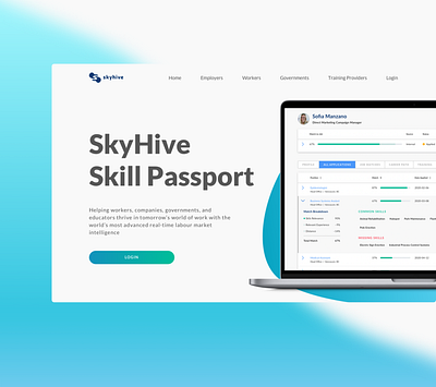 SkyHive Landing Page Redesign design flat gradient hero icon landing minimal saas typography ui ux web