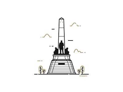 Manila, Philippines - Rizal Monument architecture city design flat graphic design icon illustration landmark lineart manila minimalism philippines rizal monument travel