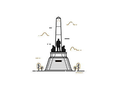 Manila, Philippines - Rizal Monument architecture city design flat graphic design icon illustration landmark lineart manila minimalism philippines rizal monument travel