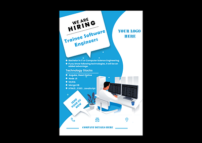 Job Flyer Design 01 background branding colorful design flyer illustrator job logo software typography unique