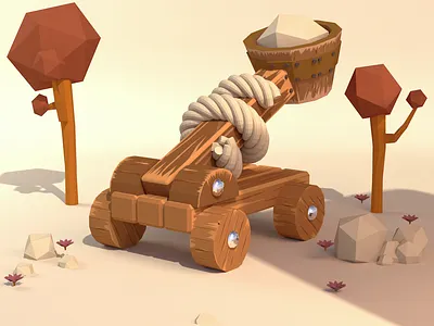Catapult 3D 3d 3d art design game design illustration